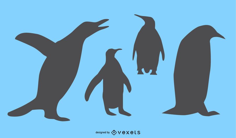 Penguin Silhouette Design Set Penguin Silhouette Design Set
