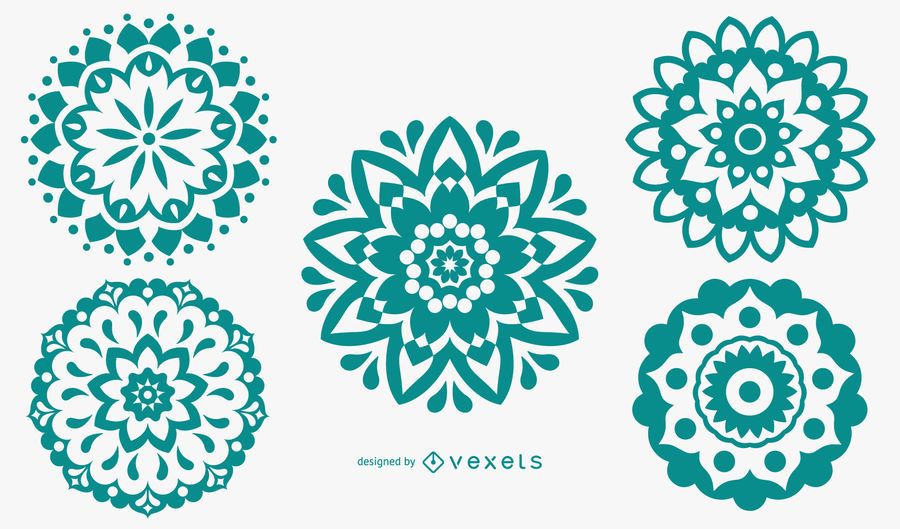 Mandala Pattern Silhouette Set Mandala Pattern Silhouette Set