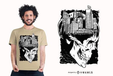 City skull t-shirt design