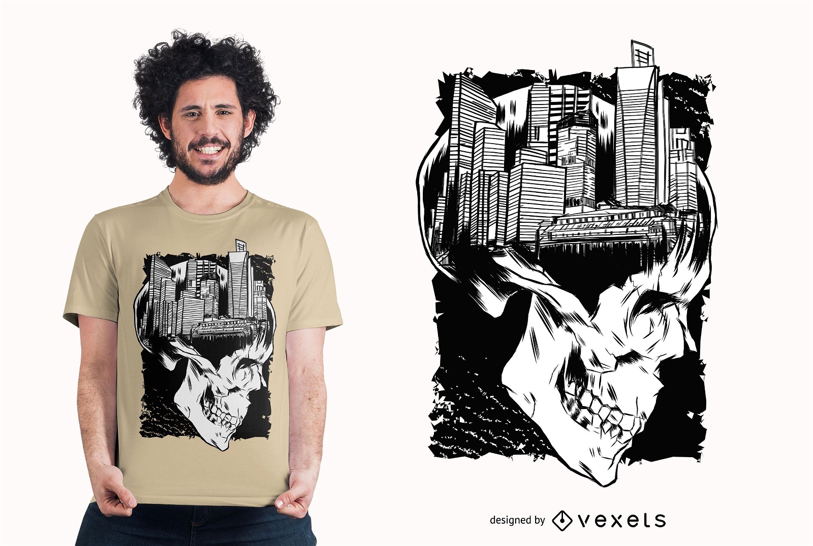 Stadtschädel-T-Shirt Design