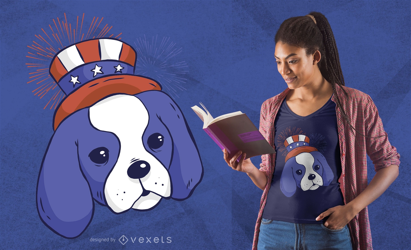 Diseño de camiseta de cachorro americano