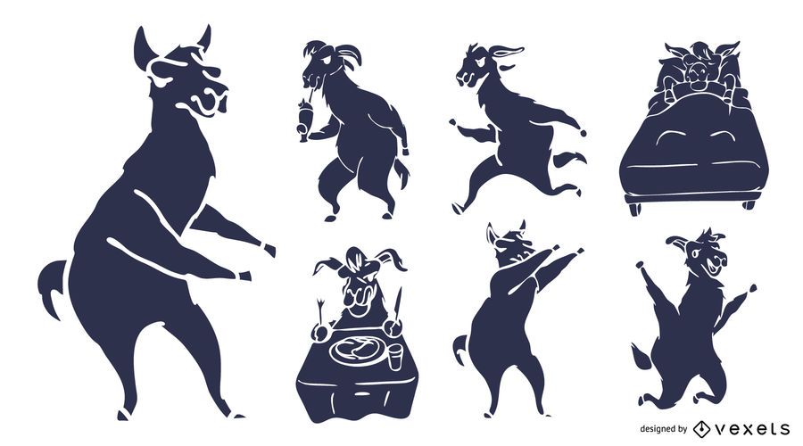 Funny Sheep Silhouettes Funny Sheep Silhouettes