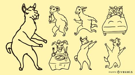 Funny llama Outlines Funny llama Outlines