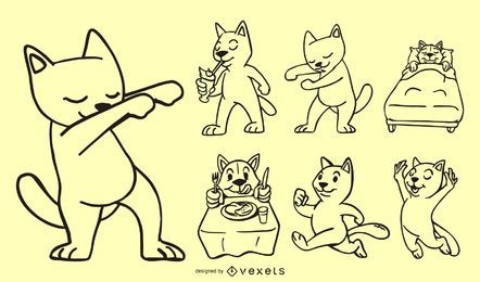 Ilustración de garabatos de gato