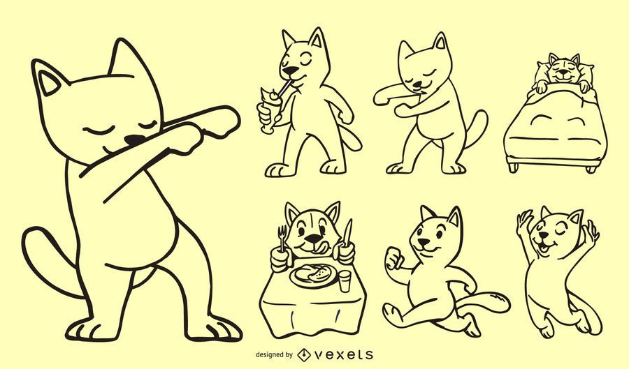 Ilustración de garabatos de gato Ilustración de garabatos de gato