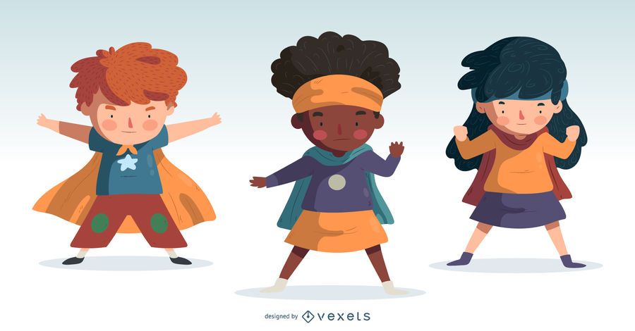 Set de diseño de dibujos animados para niños SuperHero Set de diseño de dibujos animados para niños SuperHero
