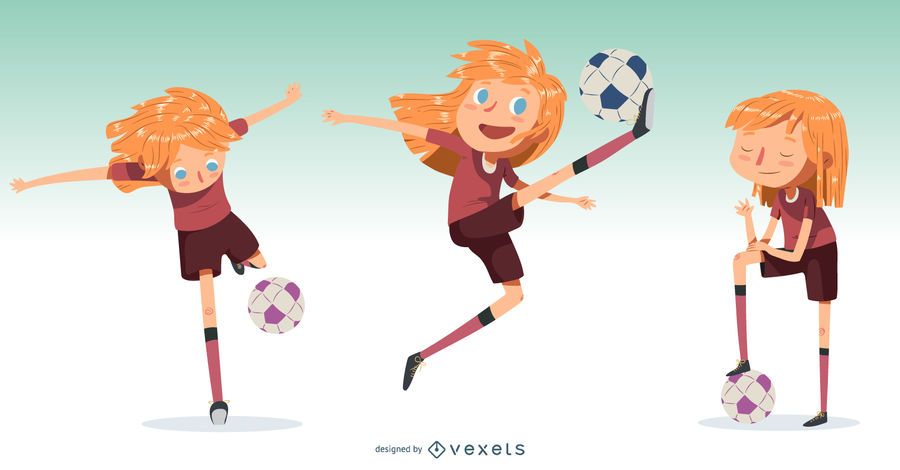 Ilustração de jogador de futebol de menina pequena Ilustração de jogador de futebol de menina pequena