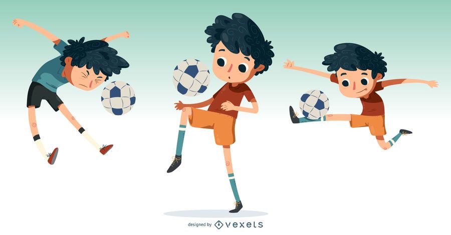 Little Boy Playing Soccer Illustration Little Boy Playing Soccer Illustration