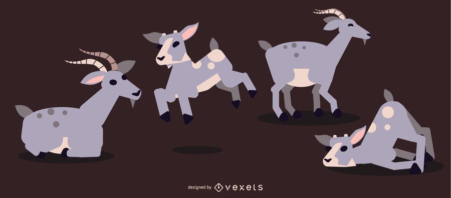 Goat Rounded Flat Geometric Design Goat Rounded Flat Geometric Design