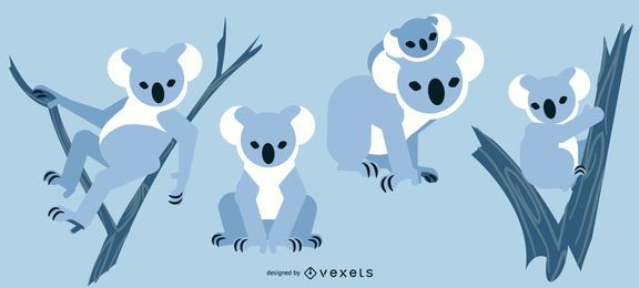 Koala redondeado diseño geométrico plano Koala redondeado diseño geométrico plano