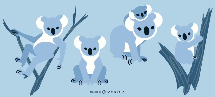 Koala Rounded Flat Geometric Design Koala Rounded Flat Geometric Design