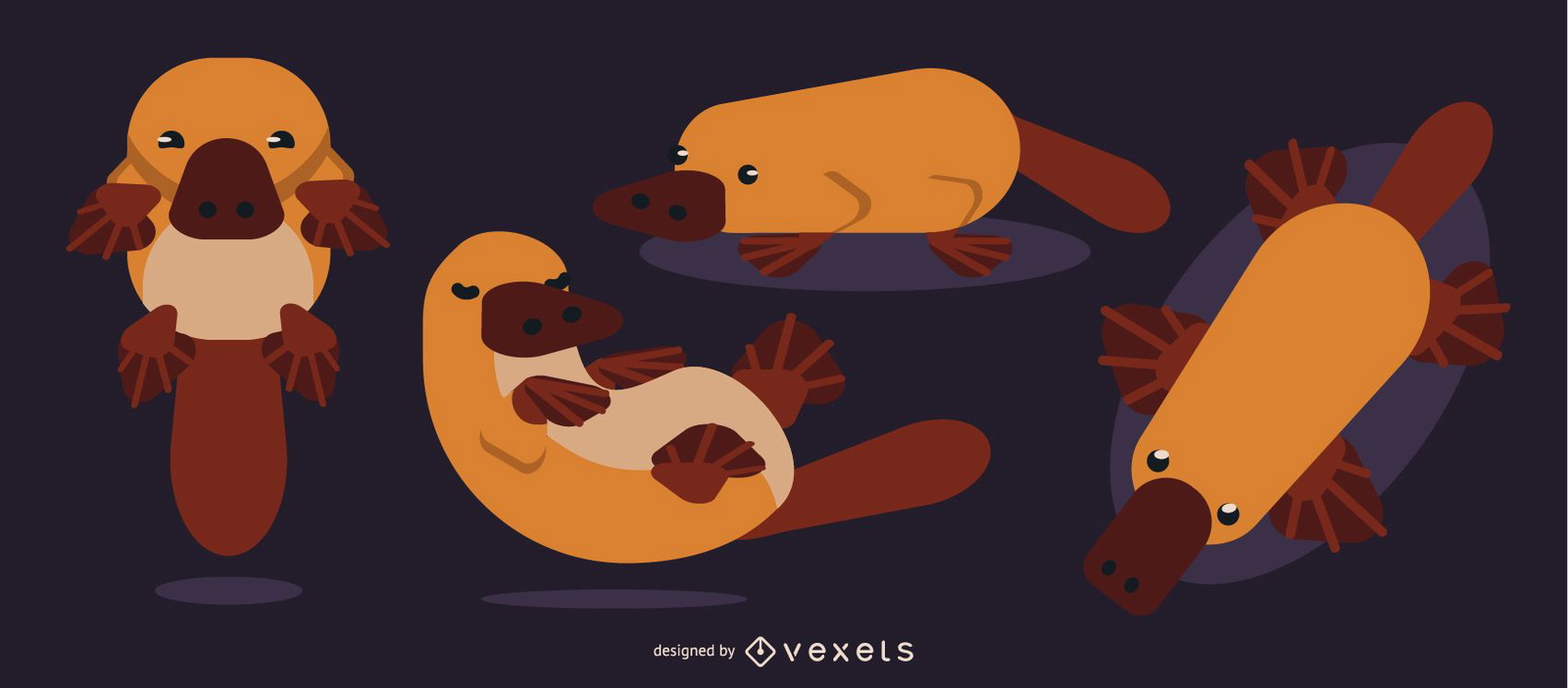 Platypus Rounded Flat Geometric Design