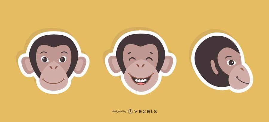 Conjunto de adesivos de macaco Conjunto de adesivos de macaco