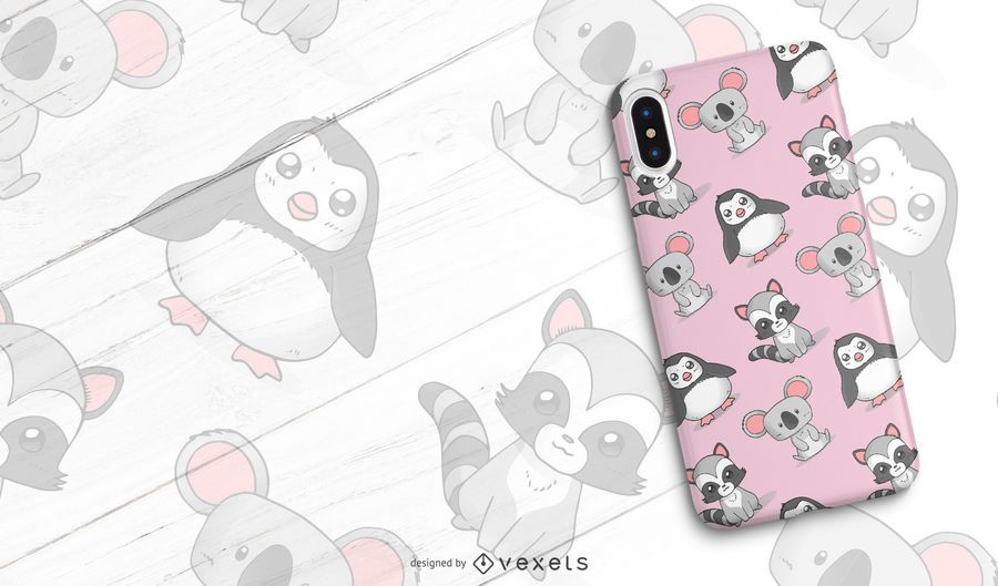 Monochromatic Cute Animals Pattern Monochromatic Cute Animals Pattern