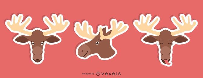 Moose Sticker Set