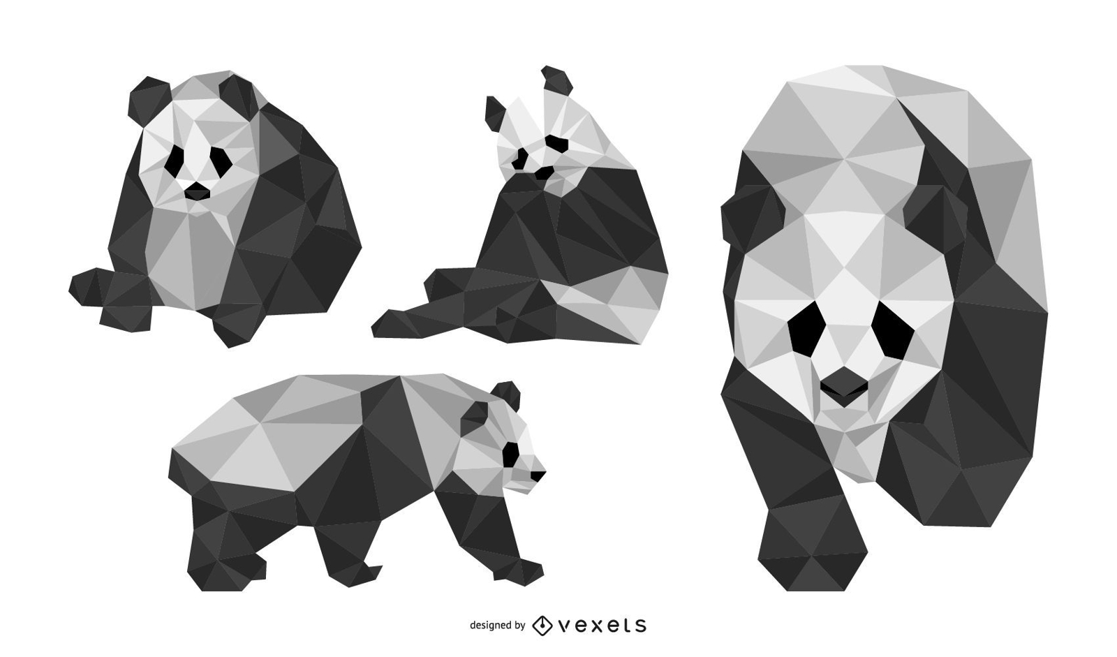 Panda Geometrisches Design
