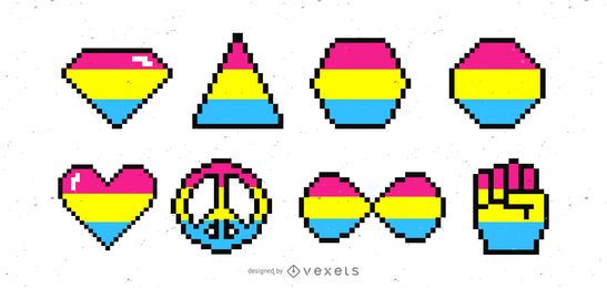 Pansexual Shapes Pixel Style Set Pansexual Shapes Pixel Style Set