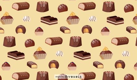 Chocolate Pastries Pattern Design Chocolate Pastries Pattern Design
