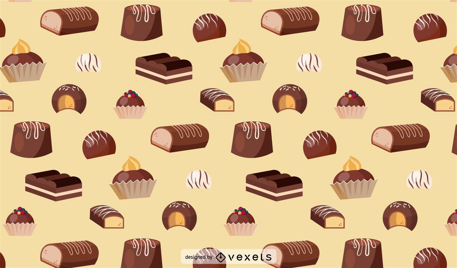 Chocolate Pastries Pattern Design 