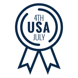 4th july award ribbon flat PNG Design