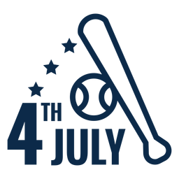 4th july baseball bat flat PNG Design