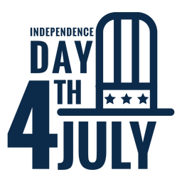 4th july hat lettering flat PNG Design