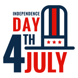 4th july hat lettering icon PNG Design