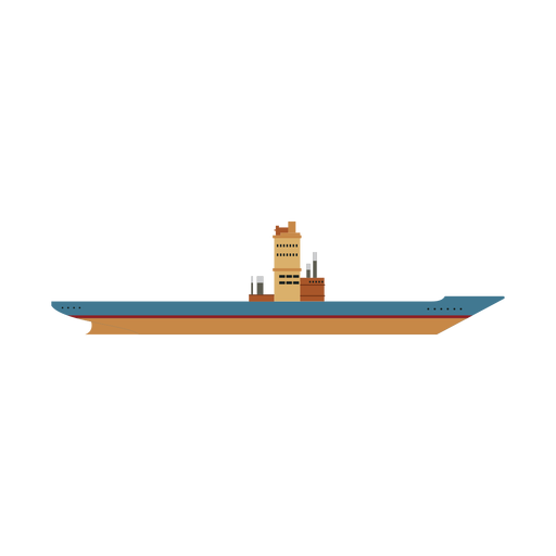 Icono de barco portaaviones Diseño PNG