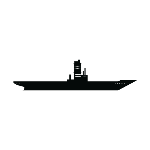 Silueta de barco portaaviones Diseño PNG