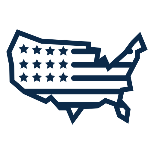 Download American flag map flat - Transparent PNG & SVG vector file