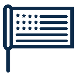 Bandera de palo americana plana Diseño PNG