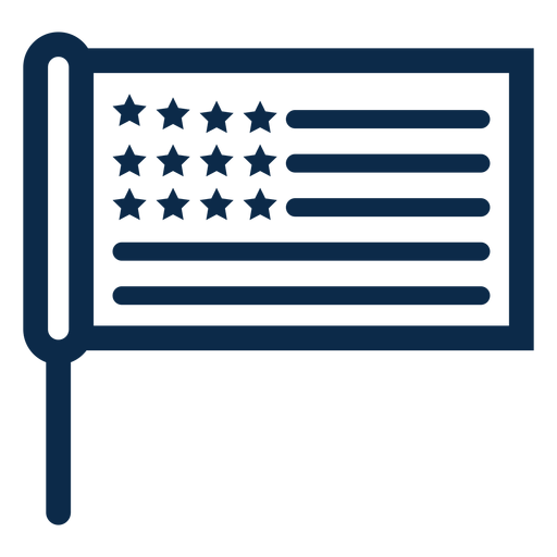 Bandera de palo americana plana