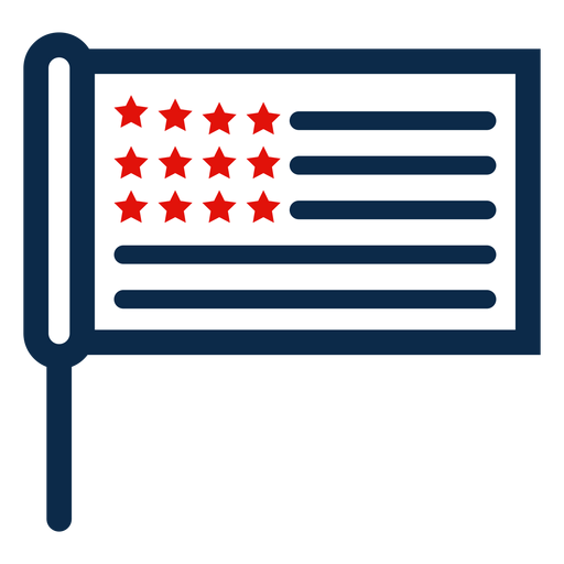 Icono de bandera de palo americano Diseño PNG