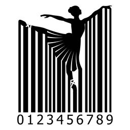 Barcode mit Balletttänzer PNG-Design