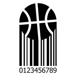 Barcode mit Basketballball PNG-Design