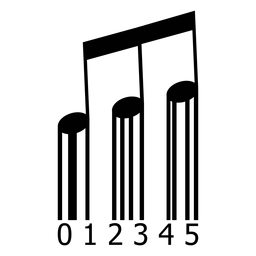 Código de barras con tono musical transmitido Diseño PNG
