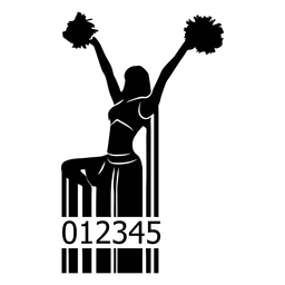 Código de barras con animadora Diseño PNG