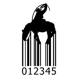 Barcode mit Cowboy PNG-Design