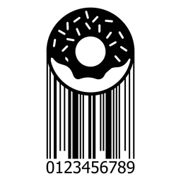 Código de barras com donut Desenho PNG