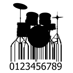 Barcode mit Trommeln PNG-Design