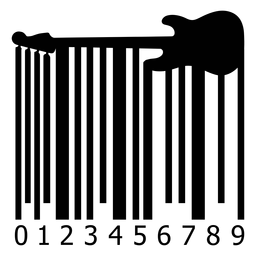 Código de barras com guitarra elétrica Desenho PNG