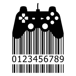 Código de barras com gamepad Desenho PNG