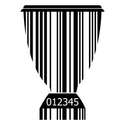 Barcode with trophy cup PNG Design