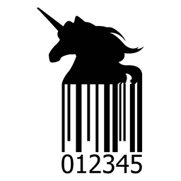 Barcode with unicorn PNG Design