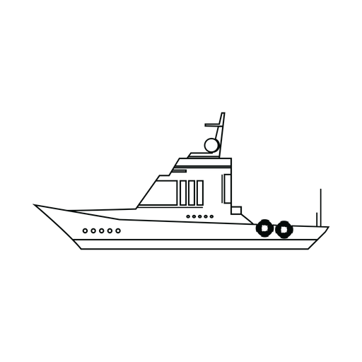 Cabin boat line PNG Design