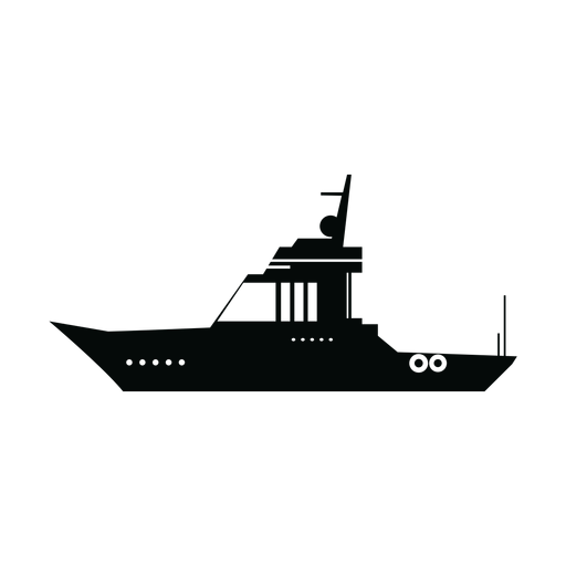 Silhueta de barco de cabine Desenho PNG