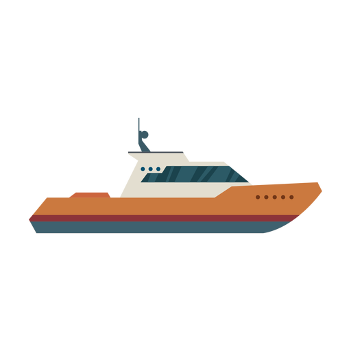 Cabin cruiser boat icon
