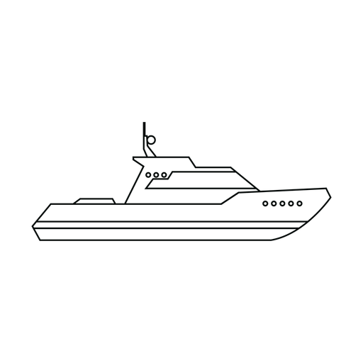 Kajütkreuzer-Bootslinie PNG-Design