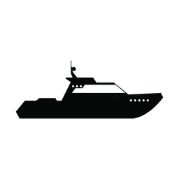 Cabin cruiser boat silhouette