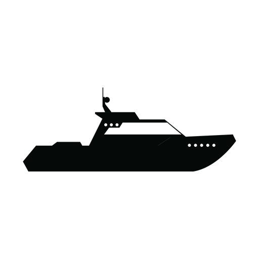 Silhueta de barco-cruzeiro de cabine